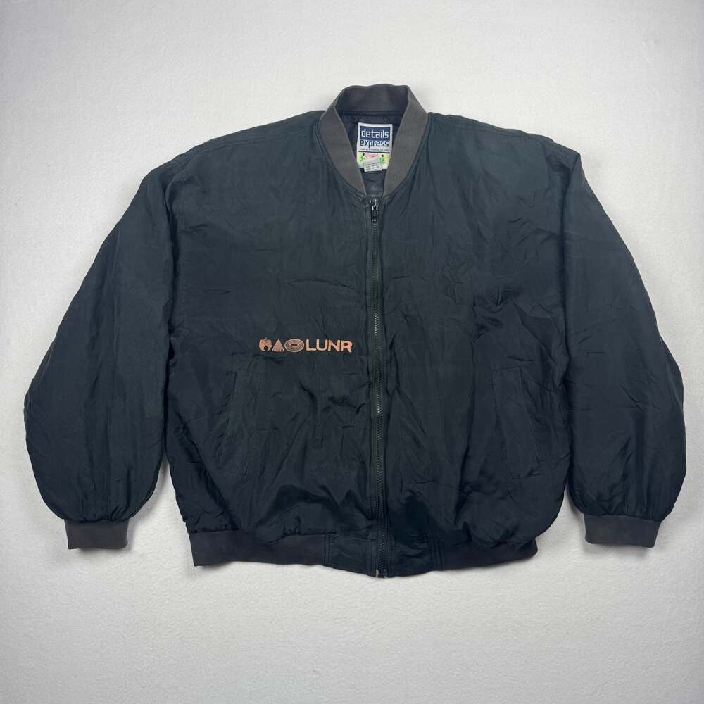 Vintage Details Express LUNR 100% Silk Bomber Jacket